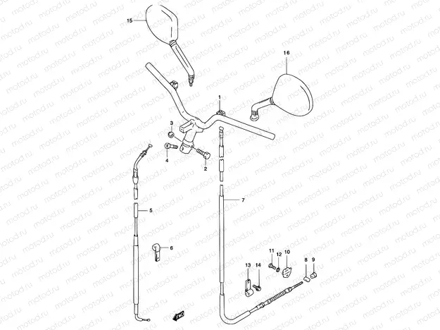 34A - HANDLEBAR (MODEL AY50)