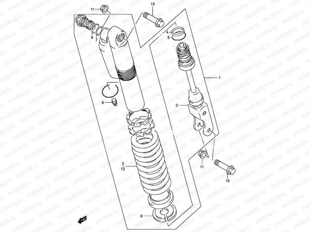 34A - REAR SHOCK ABSORBER (TYPE K1)