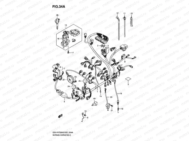 34A - WIRING HARNESS (GSX-R750K6/K7 P37)