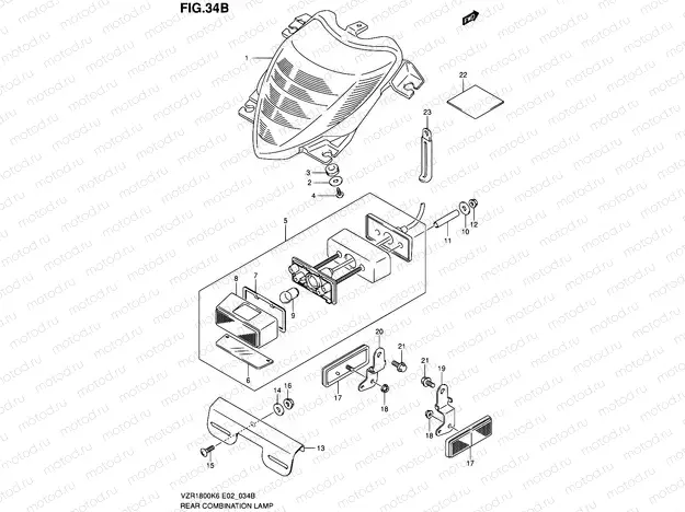 34B - REAR COMBINATION LAMP (SEE NOTE)