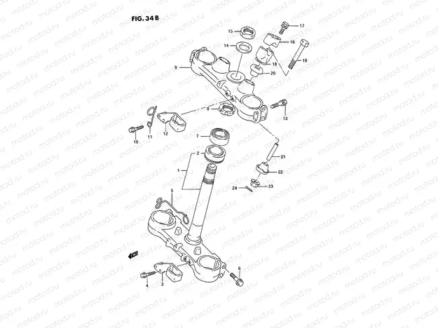 34B - STEERING STEM (MODEL P/R/S)