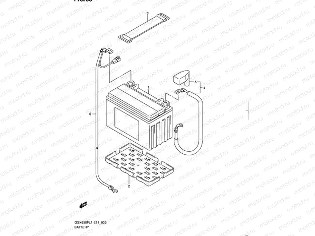 35 - BATTERY (GSX650FUL1 E24)