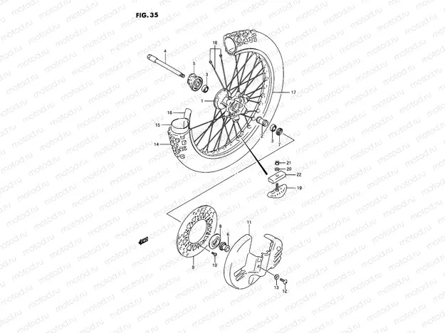 35 - FRONT WHEEL (MODEL K/L)