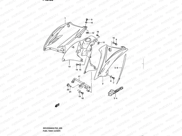 35 - FUEL TANK COVER (MODEL K9)