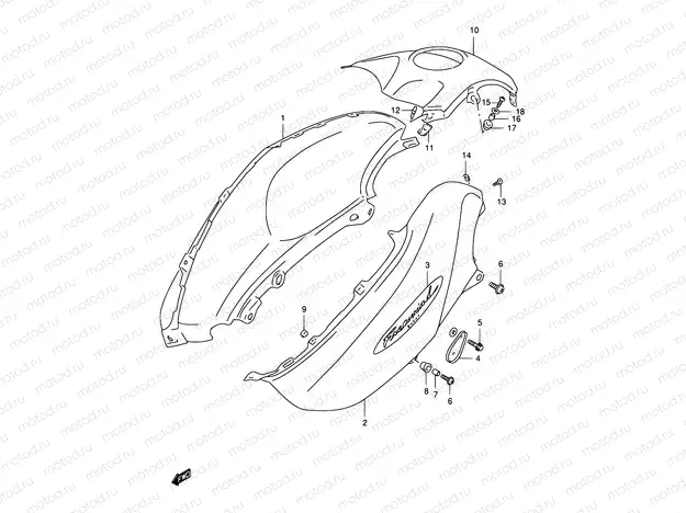 35 - FUEL TANK COVER (MODEL V)