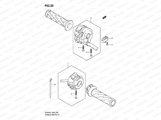 35 - HANDLE SWITCH (MODEL K7/K8/K9 E02/E19/E24)