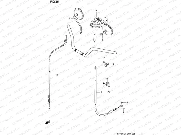 35 - HANDLEBAR - FRONT CABLE