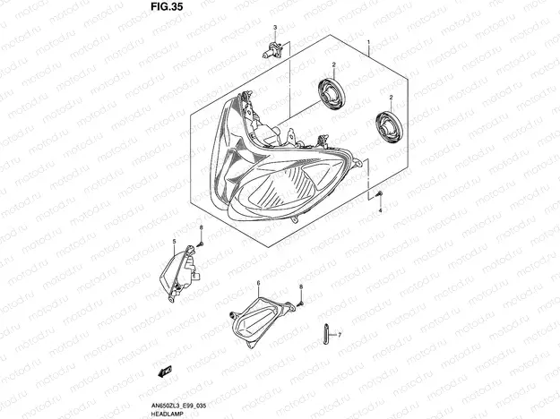 35 - HEADLAMP (N/REFLECTOR)