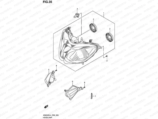 35 - HEADLAMP (N/REFLECTOR)