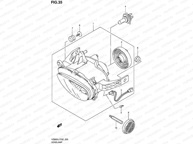 35 - HEADLAMP (VZ800L2 E24)