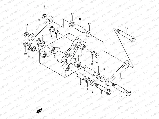 35 - REAR CUSHION LEVER (MODEL K1)