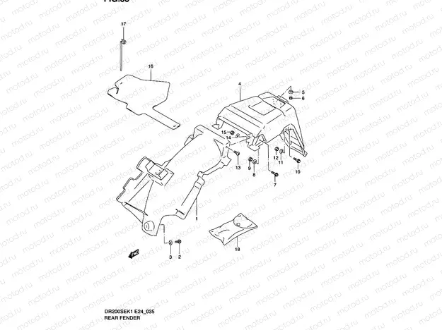 35 - REAR FENDER (MODEL K1)
