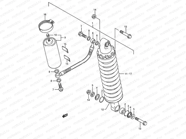 35 - REAR SHOCK ABSORBER (MODEL H/J)