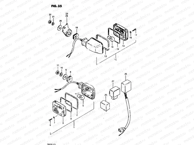35 - TURN SIGNAL LAMP (E02, E04, E17, E21, E34)