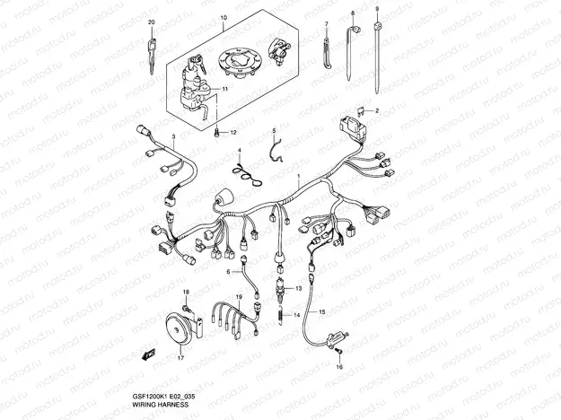 35 - WIRING HARNESS (GSF1200SK1/SK2)