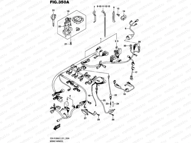 350A - WIRING HARNESS (GSX-R1000L5 E21)