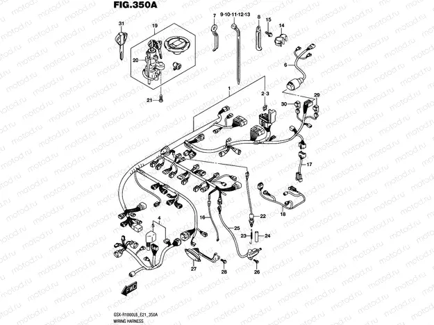 350A - WIRING HARNESS (GSX-R1000L6 E21)