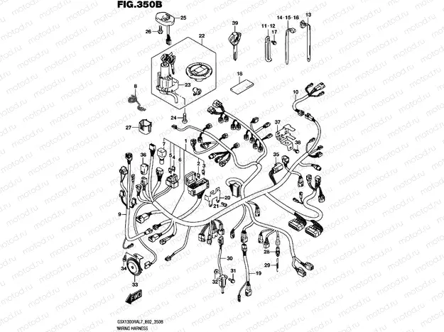 350B - WIRING HARNESS (GSX1300RAL7 E19)