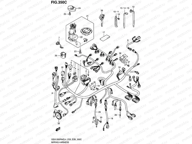 350C - WIRING HARNESS (GSX1300RAZL4 E33)