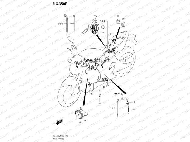 350F - WIRING HARNESS (GSX-S750UQZ,GSX-S750WQZ)