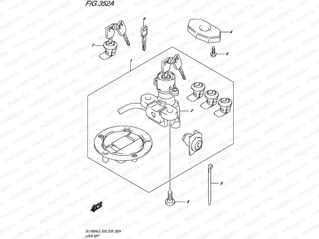 352A - LOCK SET (FOR PANNIR CASE) (DL1000AL5 E03)