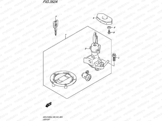 352A - LOCK SET (GSX-S1000L6 E33)