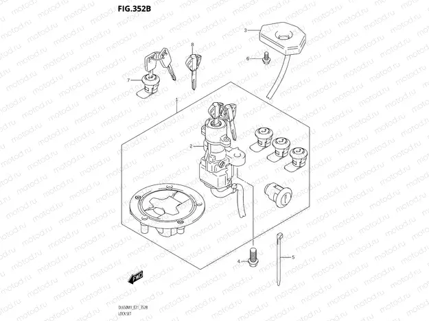 352B - LOCK SET (Incl Cases)