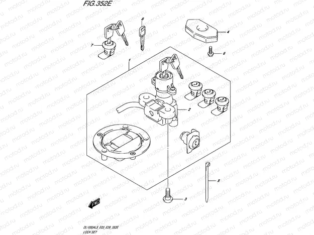 352E - LOCK SET (FOR PANNIR CASE) (DL1000AL5 E33)