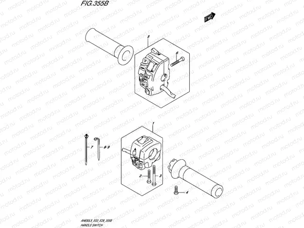 355B - HANDLE SWITCH (AN650L5 E33)