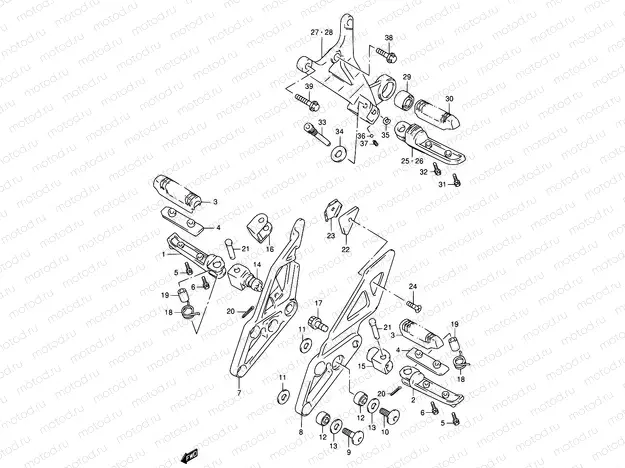 35A - FOOTREST (MODEL S/T/V/W)