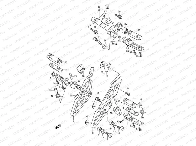 35A - FOOTREST (MODEL S/T/V/W)