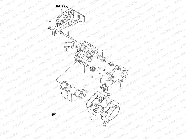 35A - REAR CALIPER (MODEL P/R)