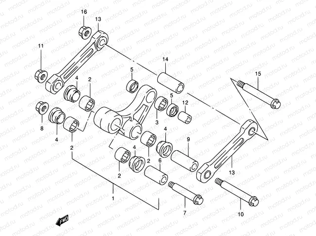 35A - REAR CUSHION LEVER (MODEL W/X)