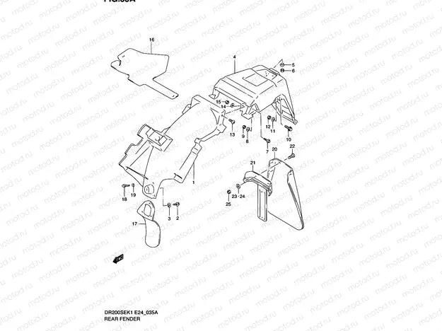 35A - REAR FENDER (MODEL K2/K3/K4/K5)