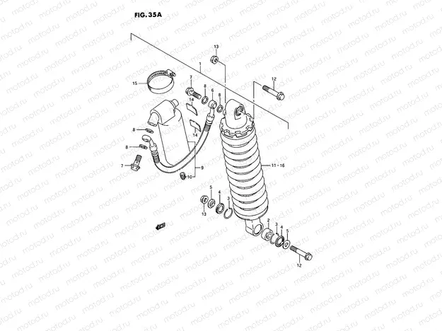 35A - REAR SHOCK ABSORBER (MODEL K)