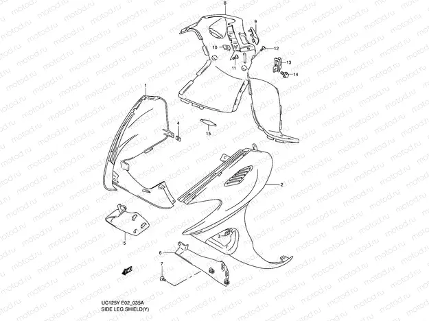 35A - SIDE LEG SHIELD (MODEL Y/K1)