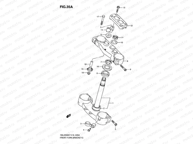 35A - STEERING STEM (MODEL K8/K9)