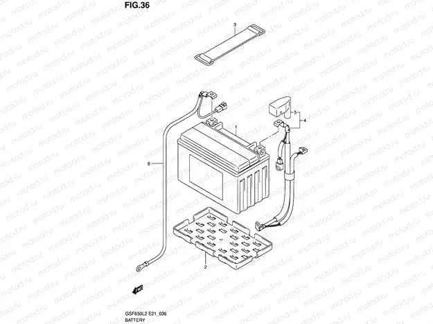 36 - BATTERY (GSF650AL2 E21)