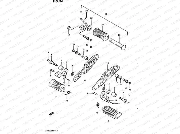 36 - FOOTREST (GS1100GKZ)