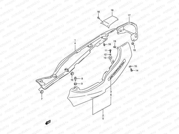 36 - FRAME COVER (GSF1200ST/SV)