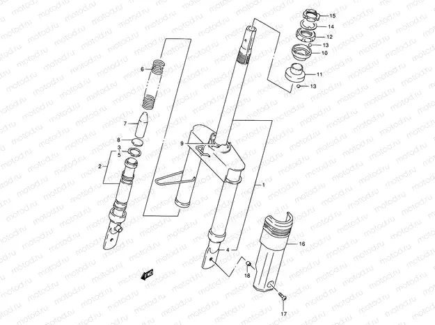 36 - FRONT FORK (AE50L/M/N/P)
