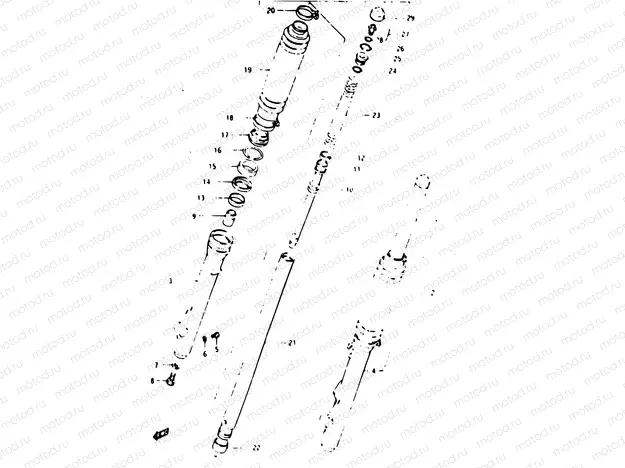 36 - FRONT FORK (MODEL E)