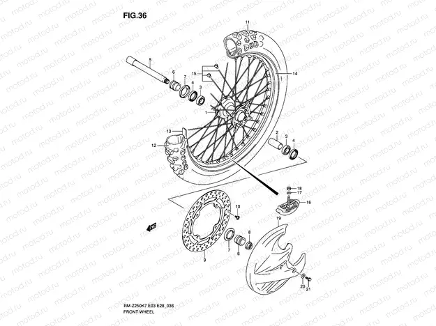36 - FRONT WHEEL (MODEL K7)