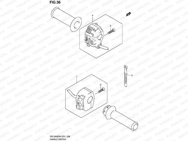 36 - HANDLE SWITCH (DR-Z400EK5/K6/K7/K9 E24)