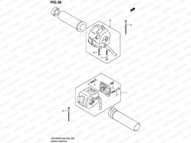 36 - HANDLE SWITCH (VZR1800K6/K7/K8/K9/L0,VZR1800ZK7/ZK8)