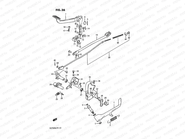 36 - PROP STAND - REAR BRAKE (MODEL F)