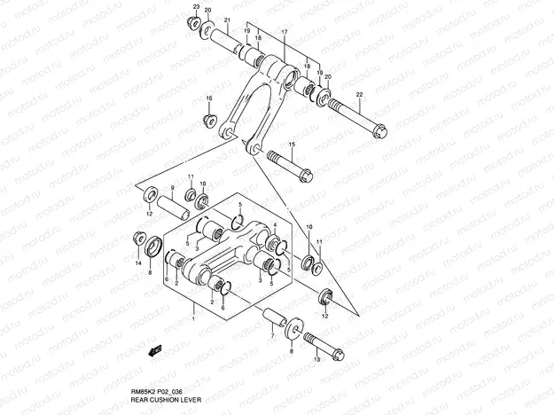 36 - REAR CUSHION LEVER