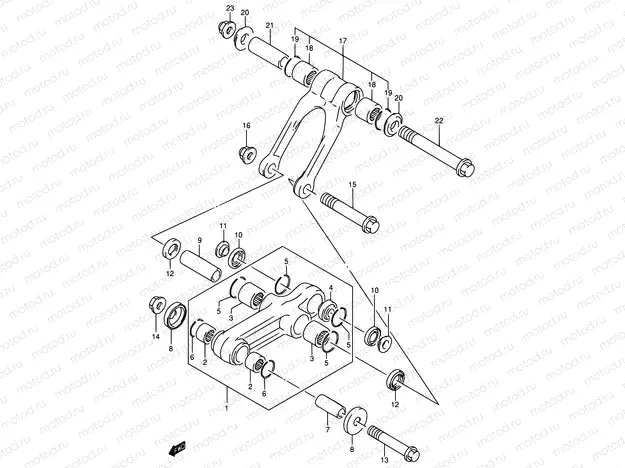 36 - REAR CUSHION LEVER (MODEL K2/K3)