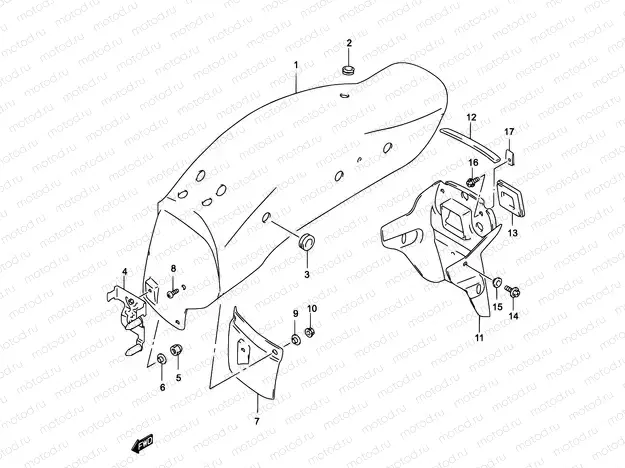 36 - REAR FENDER (MODEL K2)