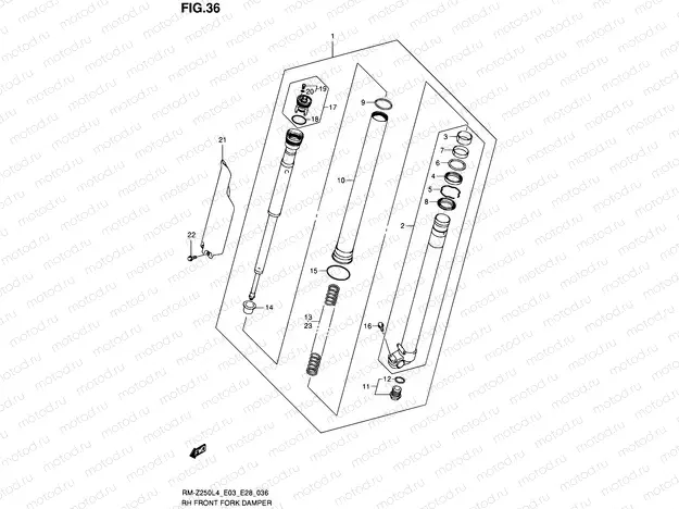 36 - RH FRONT FORK DAMPER